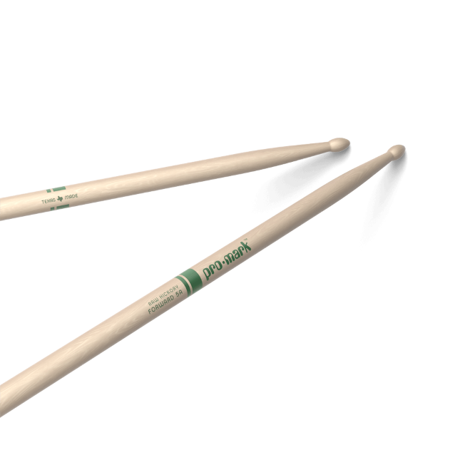 ProMark Classic Forward 5A Raw Hickory Drumstick, Oval Wood Tip