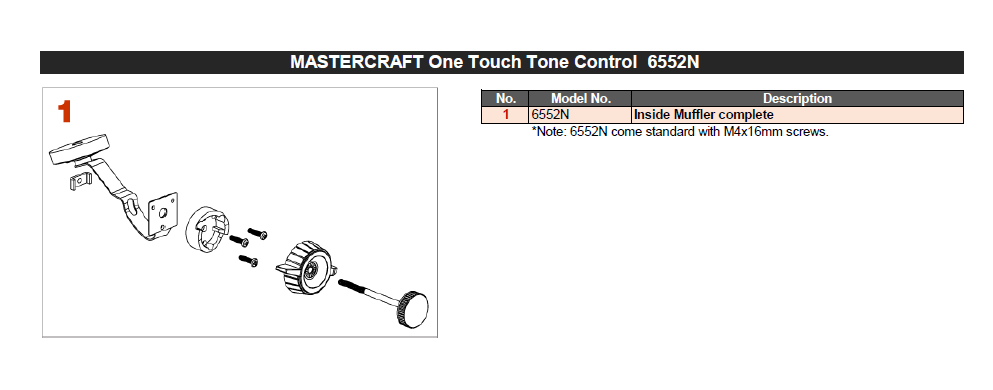 Tama 6552N One-Touch Control Inside Muffler for Mastercraft snares & vintage toms